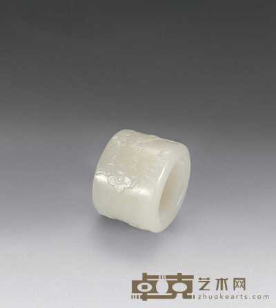 清 白玉喜鹊登梅扳指 内径2.2cm